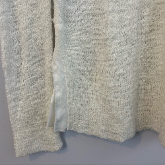 Free People Mountain Song Cream/Ivory Pullover Lightweight Half Button Sweater S - Picture 10 of 12
